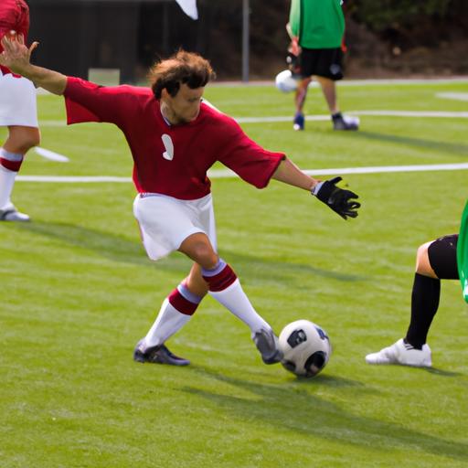 Cầu thủ bóng đá chuyền bóng cho đồng đội trong sơ đồ 3-5-2.