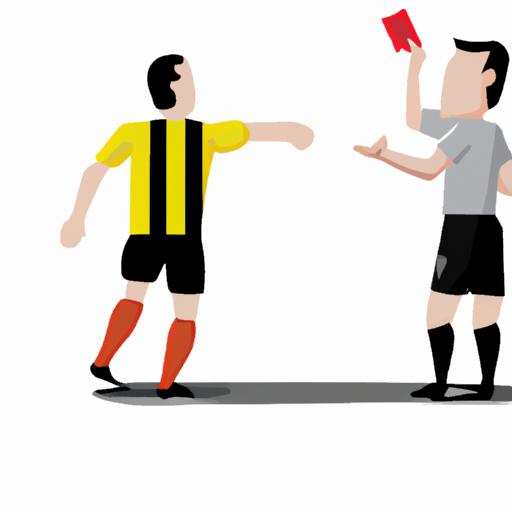 Cầu thủ bóng đá tranh cãi với trọng tài sau khi nhận thẻ đỏ