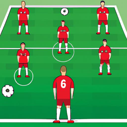 Đội bóng chơi trong sơ đồ 4-5-1 với thủ môn, hậu vệ, tiền vệ và tiền đạo rõ ràng.