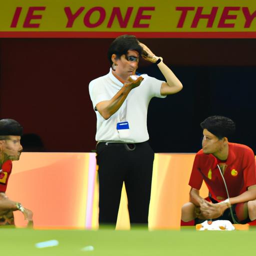 HLV đội tuyển bóng đá quốc gia Hàn Quốc chỉ đạo cho các cầu thủ trong trận đấu tại World Cup