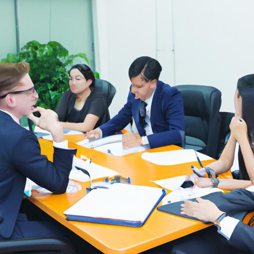 Một nhóm luật sư đang thảo luận về tác động của luật Việt vị mới trong một phòng họp.