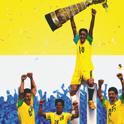 Pele ăn mừng cùng đồng đội sau khi giành chức vô địch World Cup