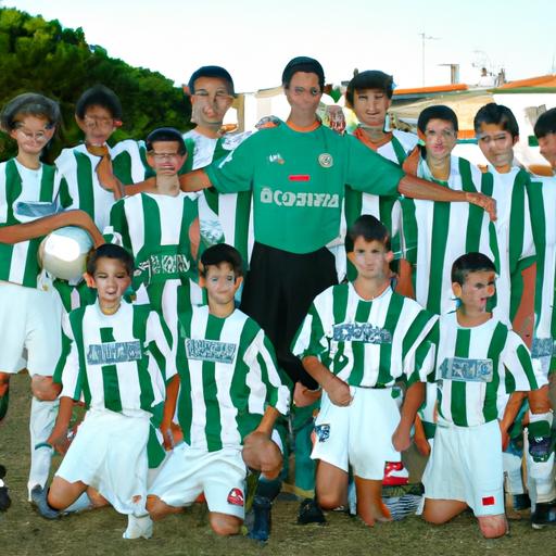 Cristiano Ronaldo khi còn trẻ, cùng đội bóng của anh ta.